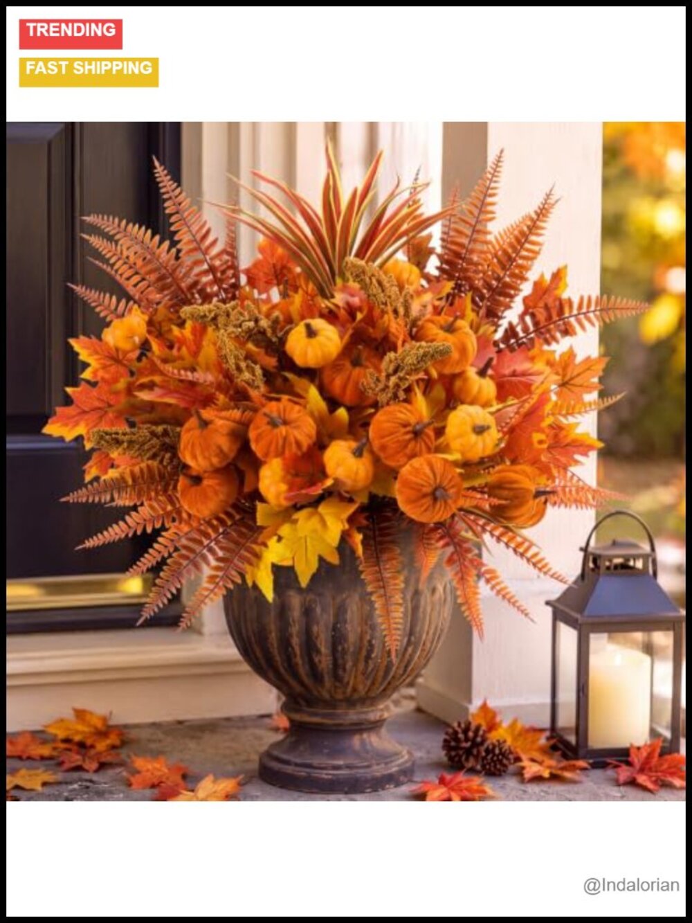 13 Pc Artificial Fall Flowers Outdoor Urn Filler Plastic Decor